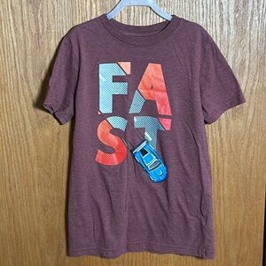 Cat & Jack maroon short sleeve graphic tee